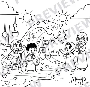 Preview of a coloring page: Kindness Wave